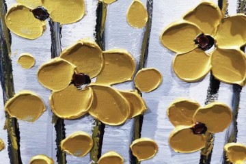  dorada Decoraci%C3%B3n Paredes - Decoración de pared con detalle de flor dorada de Palette Knife